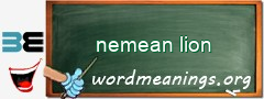 WordMeaning blackboard for nemean lion